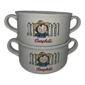 Campbell's Campbell Kids Set of 2 16oz Ceramic Handled Soup Mugs White